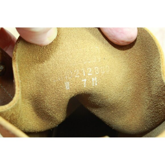 LL Bean Blue Leather 8" Lace Up Unlined Ankle Duck Boots Round Toe Size 7 M - Picture 8 of 10